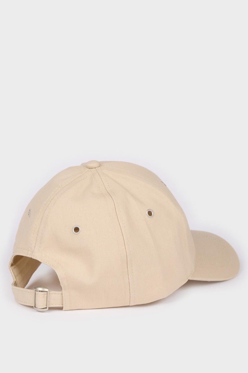 DeFacto Beige Man Man Cotton Label Print Cap Casual - Image 4